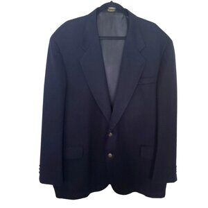 Oscar de la Renta Y2K 2-Btn Sport Coat Mens 50R Navy Blue 100% Worsted Wool